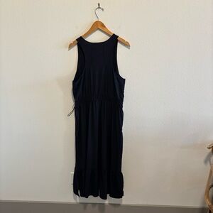 Zella Black Sleeveless Maxi Dress with Drawstring Waist
